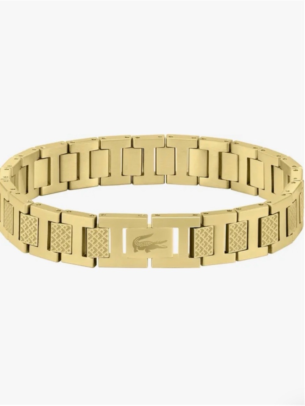 Lacoste mens metropole bracelet unisex H-link with crocodile clasp adjustable